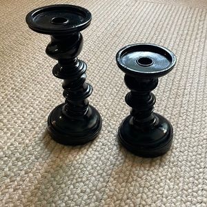Halloween Candle Holders- Pair, Black